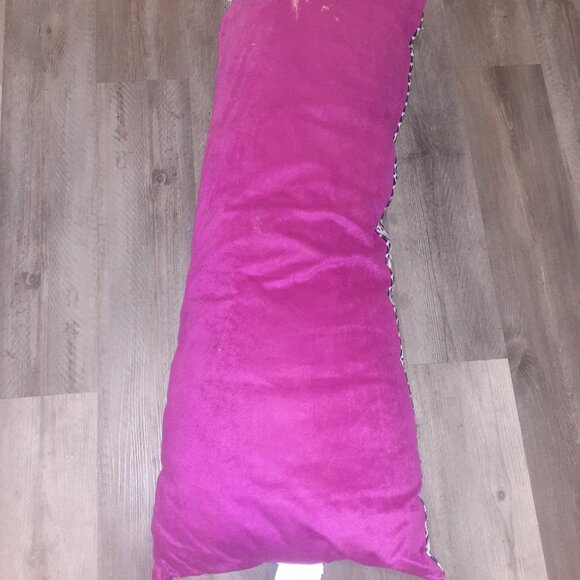 Purple/White Aztec Design Body Pillow & Purple Plush Poodle Bed Rest Pillow - Picture 8 of 13